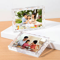 Acrylic Magnetic Double-Sided Photo Frame for Desk Display, Thick Transparent Picture Holder