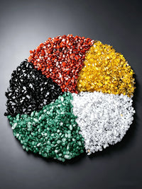 Natural Five-Color Crystal Stone Set for Wealth and Feng Shui Decor