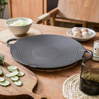 Cast Iron Threaded Grill Pan Korean BBQ Plate Outdoor Non-stick Frying Pan Teppanyaki Grill