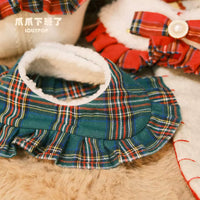 Classic Scottish Plaid Pet Scarf for Dogs and Cats - Lambswool Check Scarf for Christmas & New Year