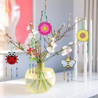 DIY Wooden Insect & Hawaiian Wind Chime Craft Kit for Kids, Spring Animal Coloring Art Set for Parties & Home Decor