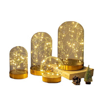 Glass Display Dome with Metal Base for Figurines, Everlasting Flowers, and Blocks, Dustproof