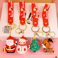 Cartoon Drip Glue Santa Claus Keychain Pendant Christmas Bag Ornament Gift