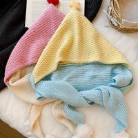 Knitted Star Balaclava Scarf Hat for Women, Winter Warm Hooded Scarf