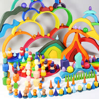 Large German Rainbow Stacking Blocks 12-Color Arch Building Toy