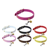 Hot Selling Dog Collar Cat Outdoor Necklace PU Leather Multi-color Heart Bone Bell Pendant Pet Collar