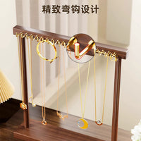 Wooden Necklace and Bracelet Display Stand with Multiple Hooks