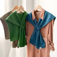 Korean Style Solid Color Knitted Shawl for Women, Autumn/Winter Fashion Scarf