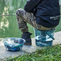 Portable Fishing Bucket with Lid, Thickened Round Live Fish Container, Multi-functional Outdoor Seating Tackle Box