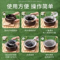 2025 New Korean Style Charcoal Grill for Home & Commercial Outdoor BBQ, Indoor Smokeless Roaster with Non-stick Griddle