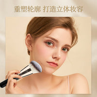 Dual-Ended Makeup Brush Set with Soft Bristles for Foundation, Blush, Contour, and Powder