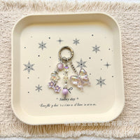 Japanese Style Sweet Gardenia Butterfly Keyring Car Ornament Luggage Charm
