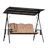 Outdoor Aluminum Alloy Swing Chair with Stand, Patio Hanging Basket Chair, Indoor/Outdoor Rocking Hammock