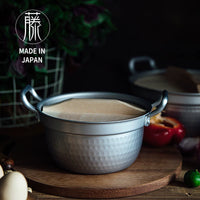 Hokuriku Aluminum Japanese-Style Ramen Noodle Pot with Double Handles, Sukiyaki Hot Pot
