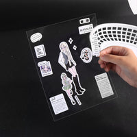 Double-Sided Release Paper for DIY Sticker Storage and Crafting, Transparent Loose-Leaf Refills