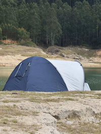 Outdoor Double-Layer UV Protection Camping Tent for 3-4 People, Sunshade Rainproof RV Awning for Family BBQ & Travel