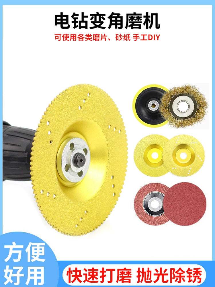 Drill to Angle Grinder Converter Kit for Cutting, Grinding, Polishing, and Rust Removal