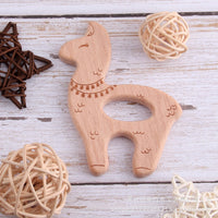 Beech Wood Animal Teether for Babies and Toddlers, Chewing Toy and Decorative Accessory