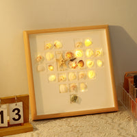 TikTok Viral DIY Shell Heart Photo Frame Night Light Bedroom Bedside Decor Gift