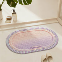 Diatomaceous Earth Absorbent Non-Slip Bathroom Mat with Linen Feel, Quick Dry Floor Mat for Home