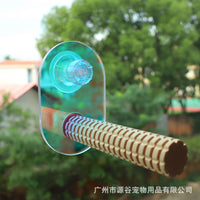 Parrot Perch with Suction Cup, Acrylic Gradient Stand for Birds, Grinding Claw Toy