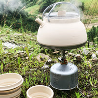 Portable Collapsible Silicone Kettle Set for Outdoor Camping, 1.5L Food-Grade Coffee & Tea Pot with Cups & Bowl