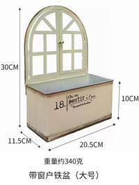 Rustic Arched Window Frame Planter Box for Outdoor Garden Decor