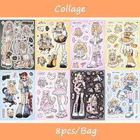16-Sheet Cute Cat Collage Stickers for Phone Cases & Laptops, Waterproof Decorative Decals