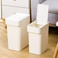 Modern Household Slim Press-Type Trash Can with Lid for Kitchen Living Room Bedroom Bathroom