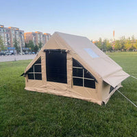 Inflatable Outdoor Camping Tent with Double Doors, Large Space, Sun Protection for 3-5 People