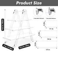 3-Tier Acrylic Rectangular Serving Tray Stand for Parties and Display, Foldable