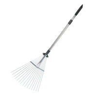 Adjustable Stainless Steel Garden Rake for Leaves and Weeds