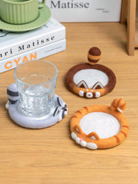DIY Wool Felt Coaster Kit - Cute Animal Designs for Handmade Gifts