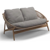 Nordic Outdoor Teak Sofa Set with Rattan Weave for Garden Patio Balcony