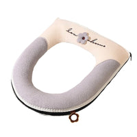 Plush Toilet Seat Cover with Zipper, Washable and Warm for All Seasons