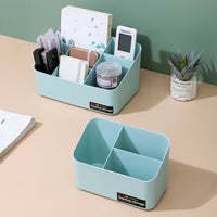 Desktop Cosmetic Organizer with Multiple Compartments for Makeup, Skincare, and Remote Controls