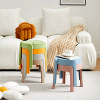 Stackable Thickened Plastic Round Stool for Adults and Kids, Non-Slip Bathroom and Coffee Table Stool