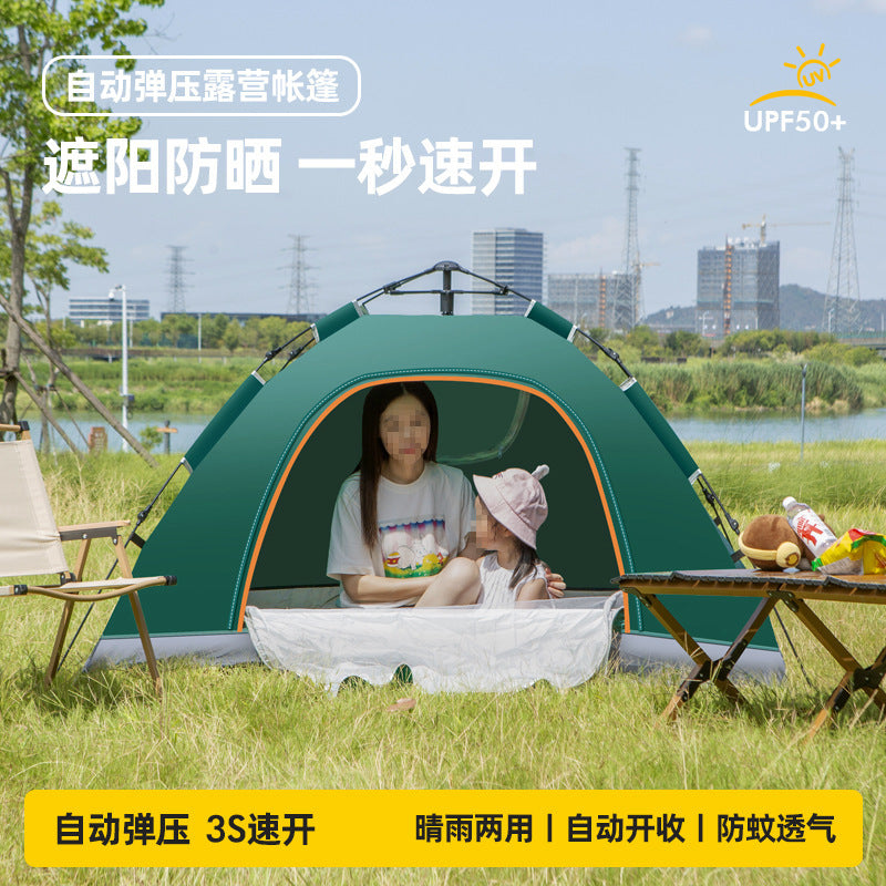 Automatic Pop-Up Camping Tent for 3-4 People - Waterproof, UV Protection, Portable