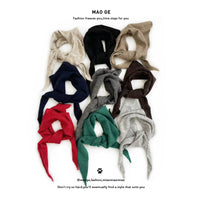 Korean Style Knitted Triangle Scarf for Women, Winter Neck Warmer Shawl