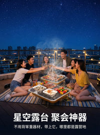 Disposable Portable Outdoor BBQ Grill Set with Charcoal for Camping and Picnics
