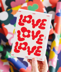 British Wrap Birthday Greeting Card for Couples, Abstract Art Collage Illustration