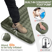 Inflatable Camping Sleeping Pad Outdoor Thickened Single Air Mattress Portable Moisture-proof Mat for Backpacking Hiking Travel