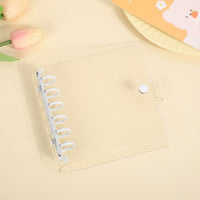 A7 Transparent PVC 6-Ring Binder Notebook with Detachable Soft Cover for Students