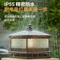 Outdoor Solar Powered Copper Pillar Light for Garden and Villa