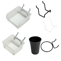 Pegboard Hooks and Holders for Headphones, Phones, Keyboards, and Tablets - Universal Metal Storage Organizer
