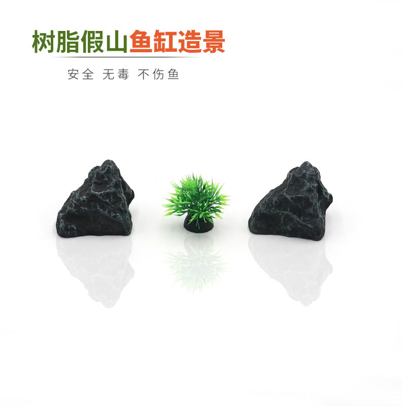 Aquarium Mountain Rock and Grass Stack Ornaments for Fish Tank Landscaping