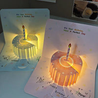 Musical Light-Up Birthday Cake Pop-Up Card for Men and Women