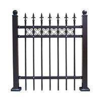 Wrought Iron Fence Panel for Villa Garden School Outdoor Perimeter Security