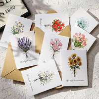 Elegant Floral Greeting Cards with Envelopes for Mother's Day, Valentine's Day, Christmas, and Birthdays