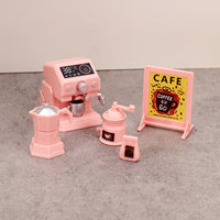 Miniature Simulation Coffee Machine Toy Set for Kids' Pretend Play and Stress Relief Decor